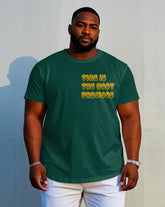 Men's Plus Size "Time Is Precious" Slogan Print Short-sleeved T-shirt